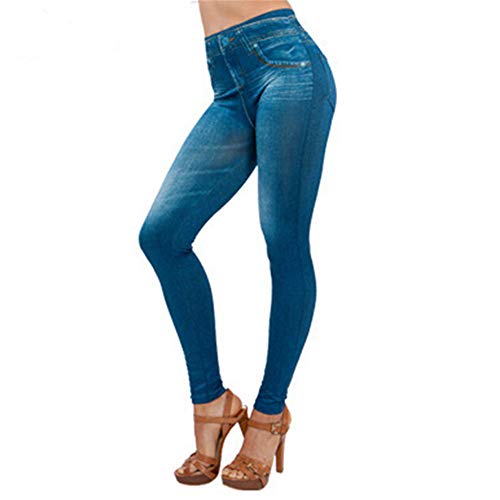 Zilosconcy Slim Size Fitness Jeans Leggings Leggins Longitud Plus Pantalones Pocket Denim Mujer Jeans de Mujer Bolso Jeans Mujer Azul