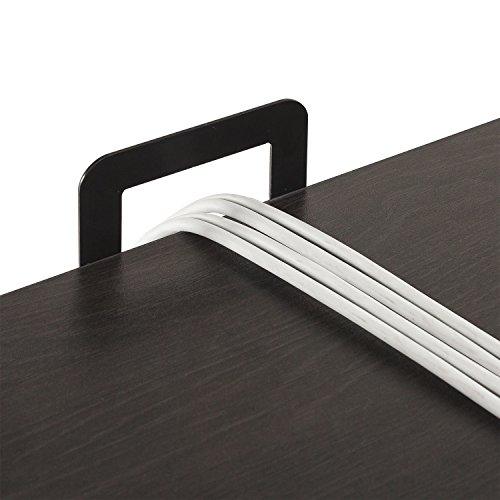 ZINUS Tresa 140 נ75 cm, escritorio negro de metal con almacenamiento y soporte para monitor, Escritorio con acabado espresso, Mesa para ordenador, Montaje sencillo