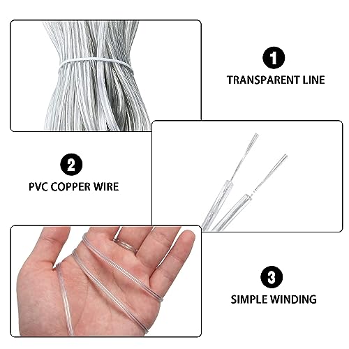 ZIOYA PVC Cable Eléctrico de Alambre de Cobre 20 Metros Cable Eléctrico Transparente 0,75 mm² Anti-Oxidation Cable Flexible Transparent para Instalar Electrodomésticos de Baja Potencia