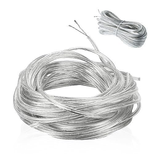 ZIOYA PVC Cable Eléctrico de Alambre de Cobre 20 Metros Cable Eléctrico Transparente 0,75 mm² Anti-Oxidation Cable Flexible Transparent para Instalar Electrodomésticos de Baja Potencia