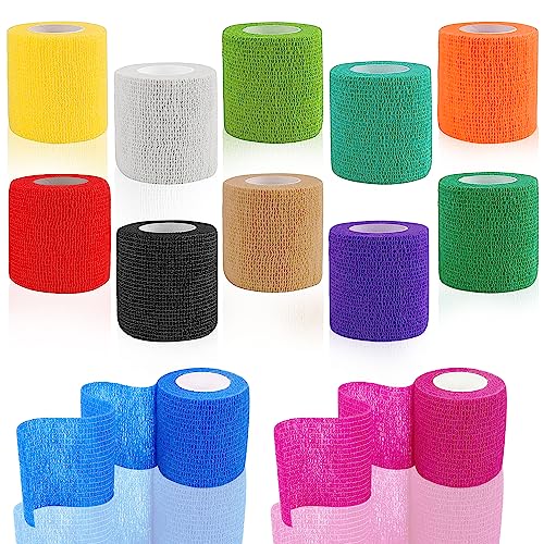 ZIOYA Tape Crossfit 12 Rollo 5cm x 4.5 m Esparadrapo Deportivo Esparadrapo Crossfit Adecuado para Nadar Correr Deportes al Aire Libre Fitness Yoga (Colorido)