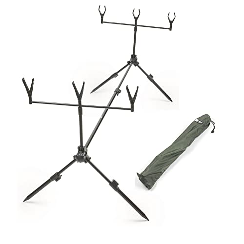 Zite Fishing Rod Pod - Soporte para caña de pescar para principiantes, para pesca de carpas, truchas y pesca rápida y sencilla, incluye soportes para caña