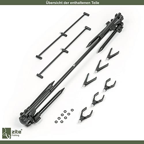 Zite Fishing Rod Pod - Soporte para caña de pescar para principiantes, para pesca de carpas, truchas y pesca rápida y sencilla, incluye soportes para caña