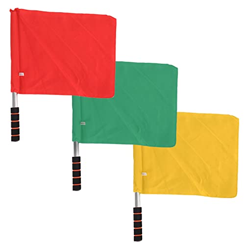 Zixyqol Bandera De Señal De árbitro De Competición, Bandera De Mano para Orden Deportivo, Asta De Bandera De Acero Inoxidable, Banderas De Juegos Atléticos, Comando De Tráfico