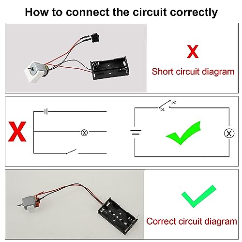 ZJRung 95 piezas DC Motor Kit Juego de Motor Electrico Bricolaje Motor Eléctrico Mini kit Electrico Escolar Motores Electricos Pequeños Electronica Niños para Proyectos de Laboratorio Ciencia DIY