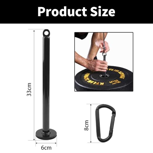 ZJRung Pasador de Carga de Placa de Pesas para Fitness de 32 cm con Hebilla de Carga de 8 cm Estante de Pesas Negro para Gimnasio en Casa Adecuado para Fitness y Ganancia Muscular