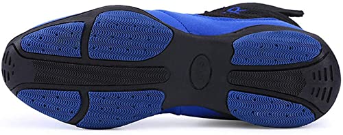 ZKHD Zapatos de Boxeo Unisex, Botas de Boxeo Transpirables, Botas de Lucha Antideslizantes Ligeras, Bóxers con Suela de Goma, Zapatillas de Deporte para Mujeres y Hombres,Blue-43EU