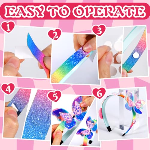 ZLPBAO 50Piezas Set de Accesorios para el Pelo, DIY Diadema Set para Niñas, Kit Manualidades para Niñas, DIY Craft Regalo para Niña, Favores Creativos de Fiesta de Navidad para Niños