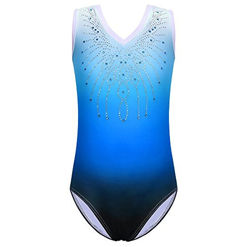 ZNYUNE Niña Maillot de Gimnasia sin Mangas B180 Azul 4A