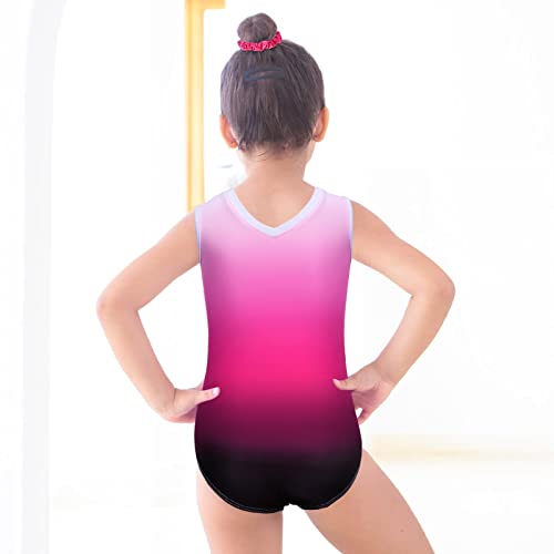 ZNYUNE Niña Maillots de Gimnasia Multicolor Conjunto de 3 Piezas B180 TQ-Rosa 10A