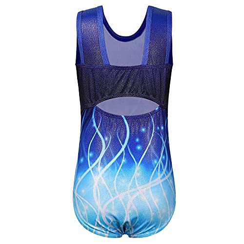 ZNYUNE Niña Maillots Gimnasia Clásico sin Manga B258 Darkblue 14A