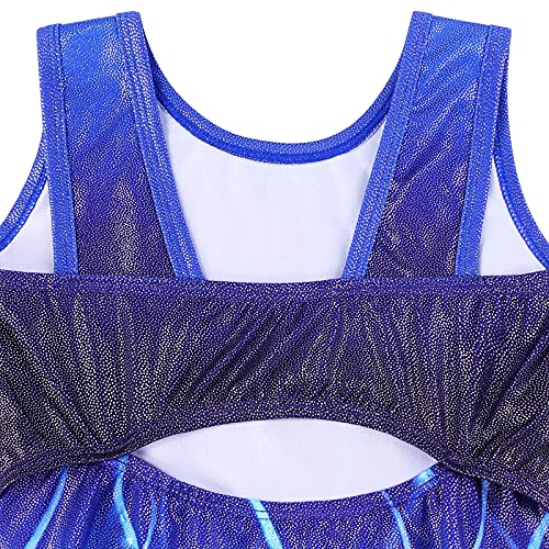 ZNYUNE Niña Maillots Gimnasia Clásico sin Manga B258 Darkblue 14A