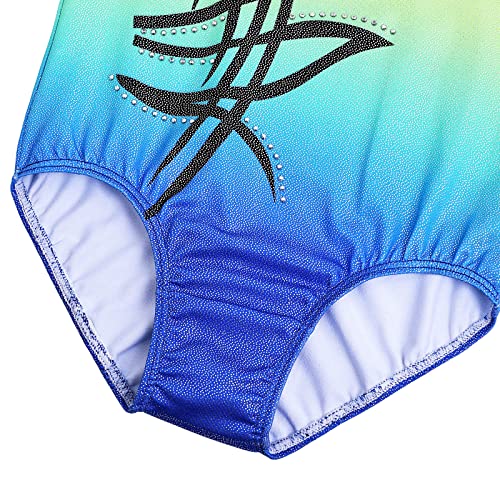 ZNYUNE Niña Maillots Gimnasia Clásico sin Manga B284 Rainbow 14A