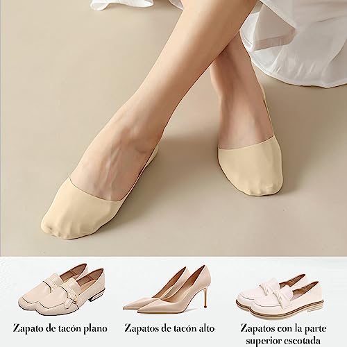 ZOCONE 10 Pares Calcetines Invisibles Mujer Algodón Nylon Calcetines Invisibles Elástico Pinkies Mujer Invisibles Pinkis Transpirable Calcetines Tobilleros Cortos 5 Colores 35-39