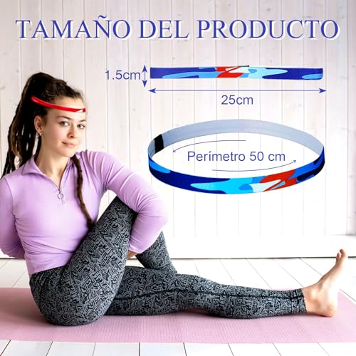 ZOCONE 6 Piezas Cintas Pelo Deporte para Hombre y Mujer Antideslizante Cintas Pelo Deportivas Finas para Niña y Niño Diadema Deportiva Elastica Mini Headband para Correr Yoga Fitness Ténis Futebol