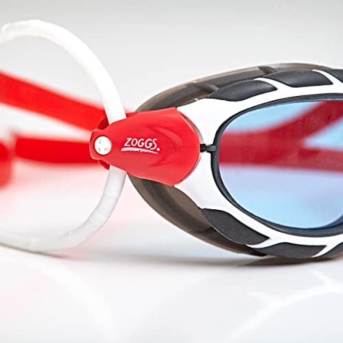 Zoggs Predator, Gafas De Natación Unisex Adulto, Blanco/rojo/tinte, Regular