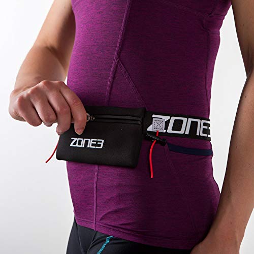 ZONE3 Cinturón Porta Dorsal con Bolsillo de Neopreno Accesorio Viaje, Unisex Adulto, Negro, Talla única