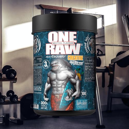 ZOOMAD LABS - One Raw Creatina Ultra Pure 200 Mesh, Polvos Pre y Post Entreno, Complemento Pre Training y Pre Workout, Suplemento Alimenticio para Deportistas en Polvo - 300 gr, Sabor Neutro