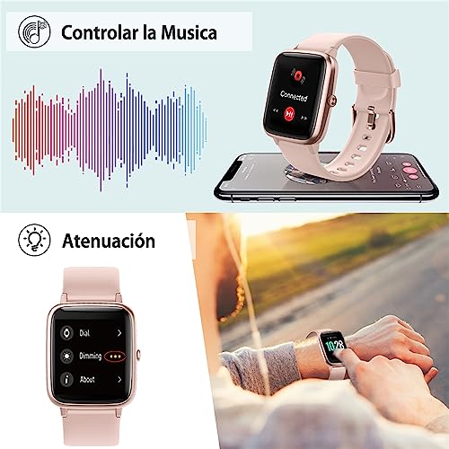 ZOSKVEE Reloj Inteligente Deportivo Mujer Hombre con Whatsapp Mensajes Notificación, Pulsómetro, Seguimiento Menstrual Frecuencia Cardíaca Pulsera Actividad Regalos para Android iOS