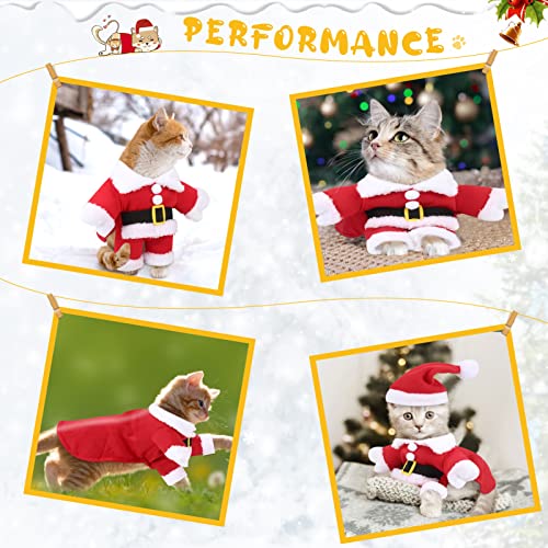 ZREAL Disfraz de Navidad para mascotas con gorro de Papá Noel para perros pequeños y gatos, ropa divertida para fiestas de Navidad