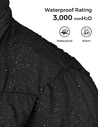 ZSHOW Abrigo Cálido Antiviento Abrigos Niña Largo Invierno Abrigo Forro Polar Grueso Parkas con Capucha de Piel Sintética Niñas Negro 116-122