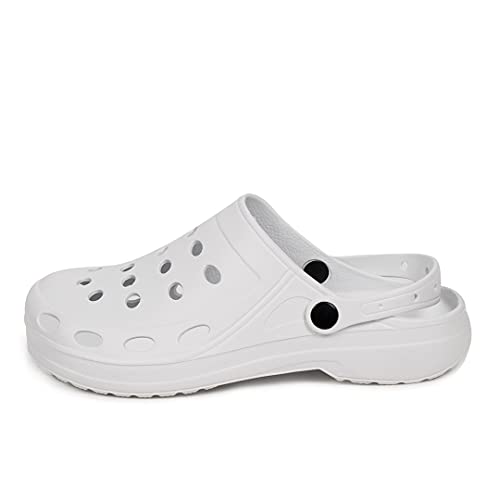 Zuecos Sanitarios Unisex Mujer Hombre Adultos Hostelería Goma EVA Zapatillas Playa Piscina Verano Sandalias Casa Producto Hecho EN Portugal (38,SSBlanco)