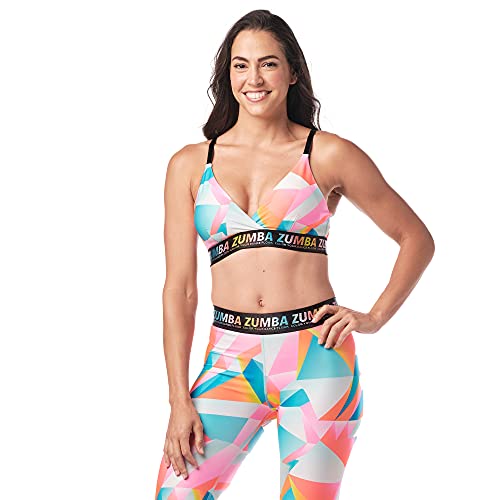 Zumba Bralette Mujer Fitness Workout Sujetador Deportivo Activo Sports Bra, Dance in Multicolor, XXL Women's