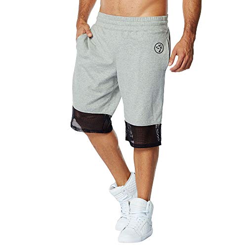 Zumba Fitness Hyper Melt Mesh Shorts Pantalón Corto, Hombre, Gris, XS