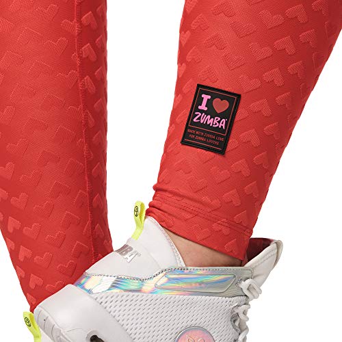 Zumba Leggings de Fitness Cintura Alta Entrenamiento Baile Compresión Pantalones Mujer, Ruby Love, XS