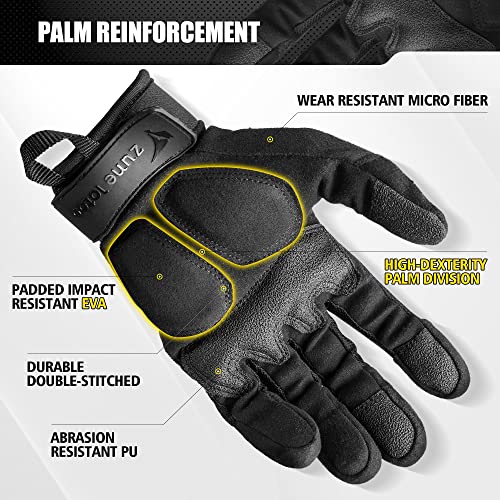 Zune Lotoo Guantes Moto Verano, Guantes Tácticos Militar Compatibles con Pantalla Táctil para Hombre, Guantes Airsoft con Acolchado Transpirable XRD para Carreras Airsoft Paintball Motocross(S)