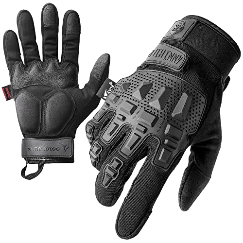 Zune Lotoo Guantes Moto Verano, Guantes Tácticos Militar Compatibles con Pantalla Táctil para Hombre, Guantes Airsoft con Acolchado Transpirable XRD para Carreras Airsoft Paintball Motocross(S)