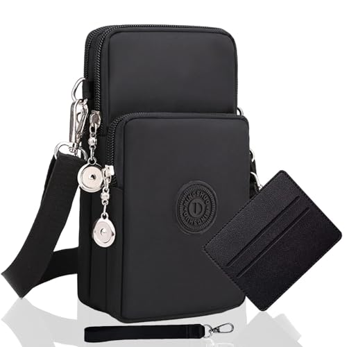 Zuroki Bolso de Teléfono Móvil para Mujer,Cartera Cuero PU ,Mini Bandolera con Correa Ajustablecremallera Brazo Bolsillo Colgante