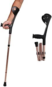 ZXCWE Muletas Plegables Axilar, Muletas Adultos, Muletas De Puño Abierto, Muletas Antideslizantes Bastón Ajustable Walking Stick para Ancianos como Regalo